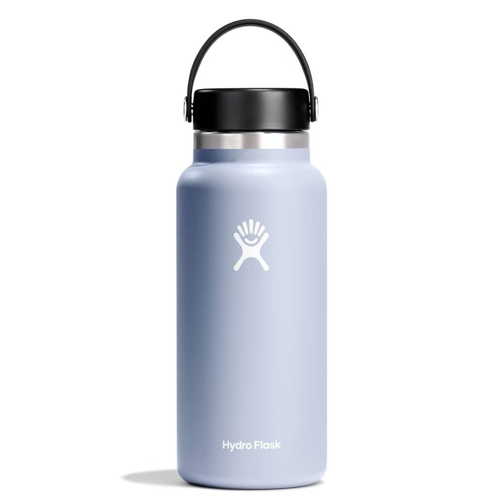 Hydro Flask Sky Blue 32 oz. Bottle 🩵Wide Mouth with Black Lid 🦋
